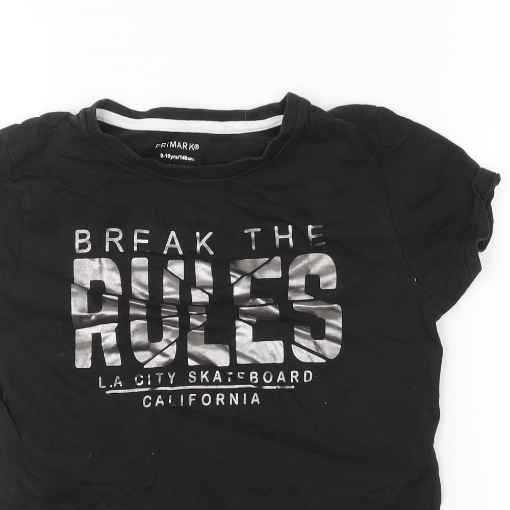 Primark Boys Black   Basic T-Shirt Size 10 Years