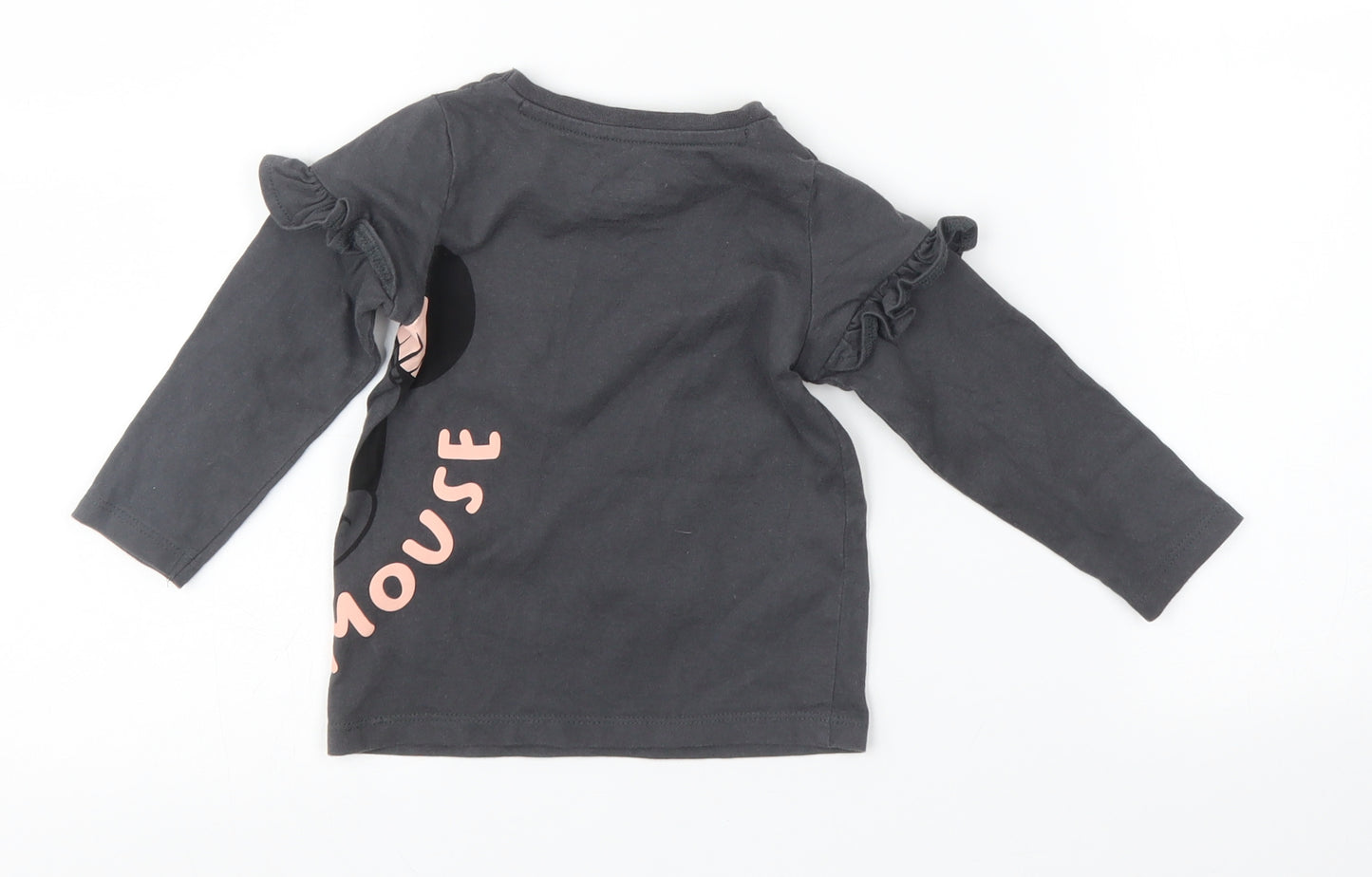 Nutmeg Girls Grey   Basic T-Shirt Size 12-18 Months  - Minnie Mouse