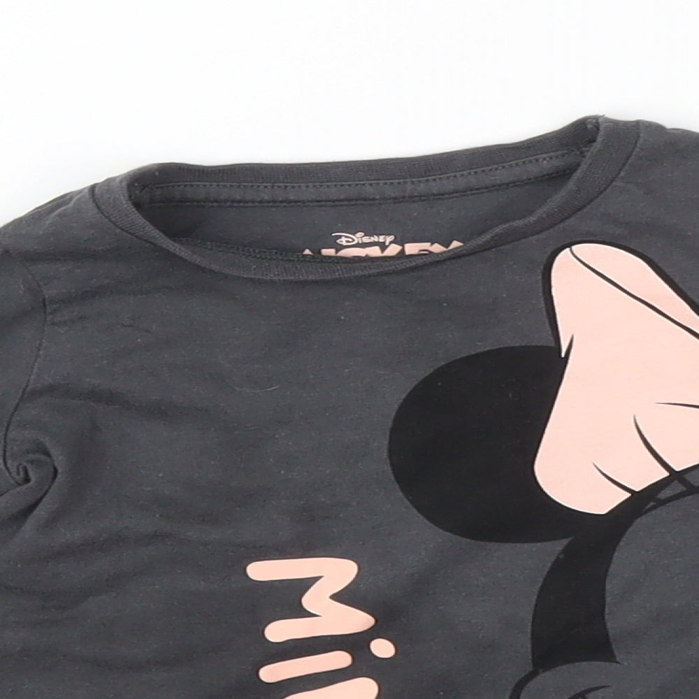 Nutmeg Girls Grey   Basic T-Shirt Size 12-18 Months  - Minnie Mouse