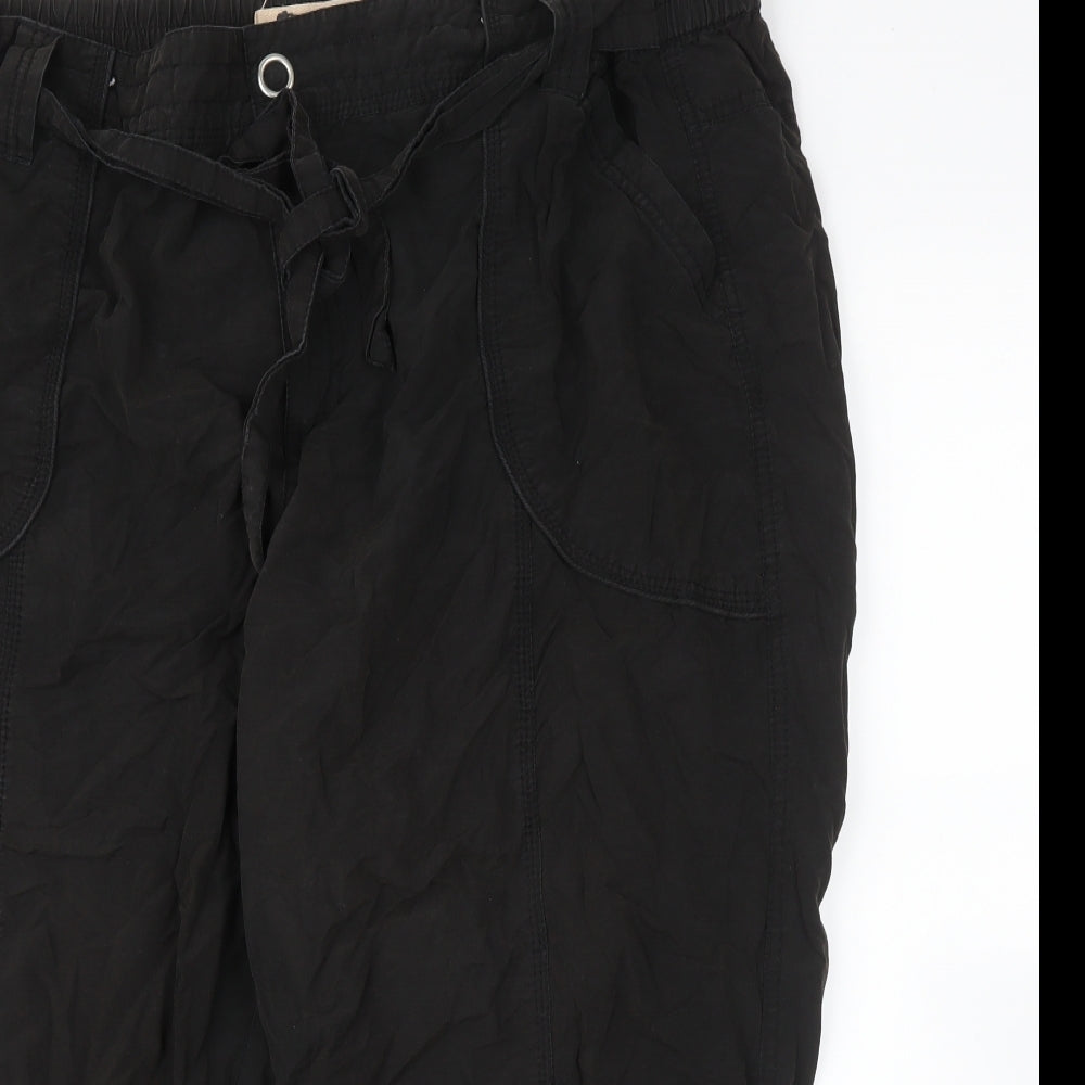 Evans Womens Black   Capri Trousers Size 30 L21 in
