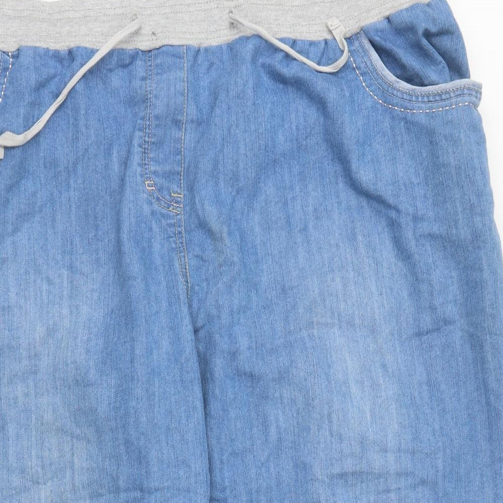 Evans Womens Blue  Denim Bermuda Shorts Size 30