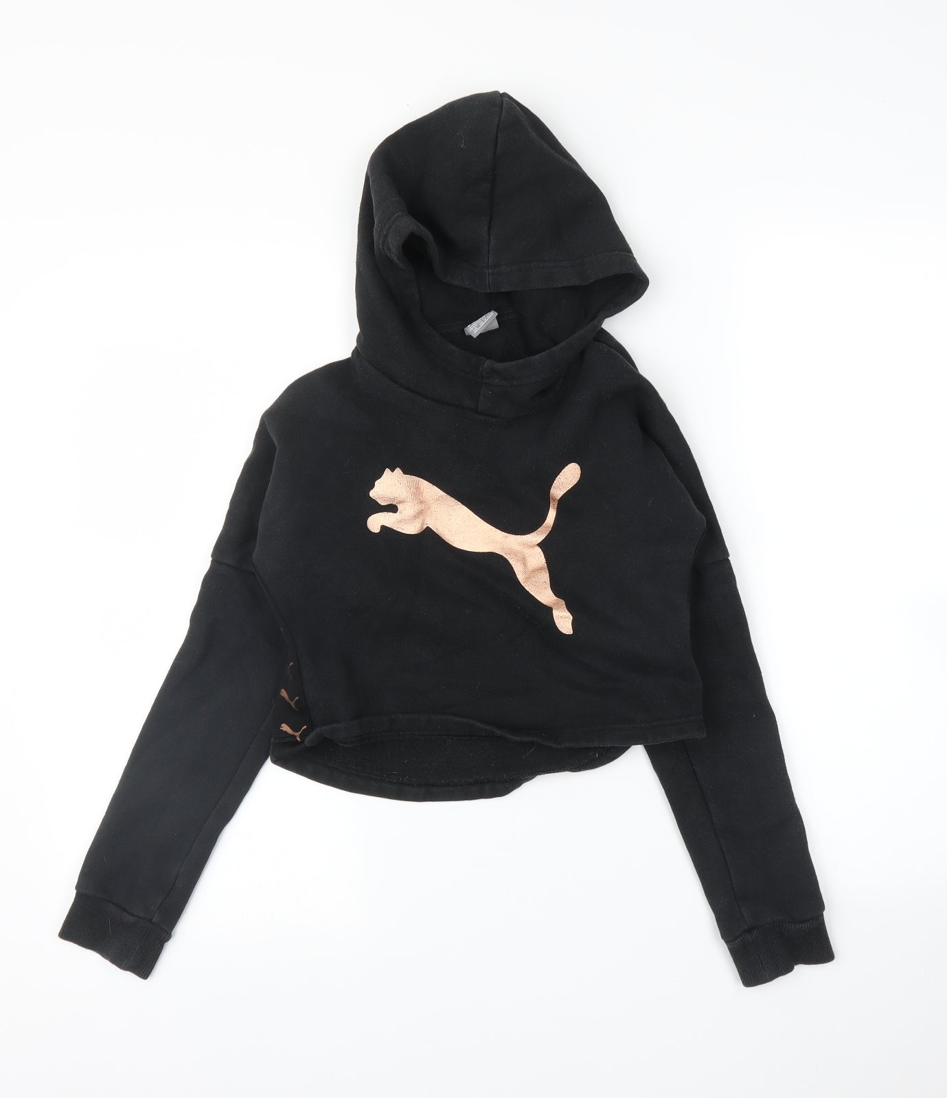 PUMA Girls Black   Pullover Hoodie Size 10-11 Years