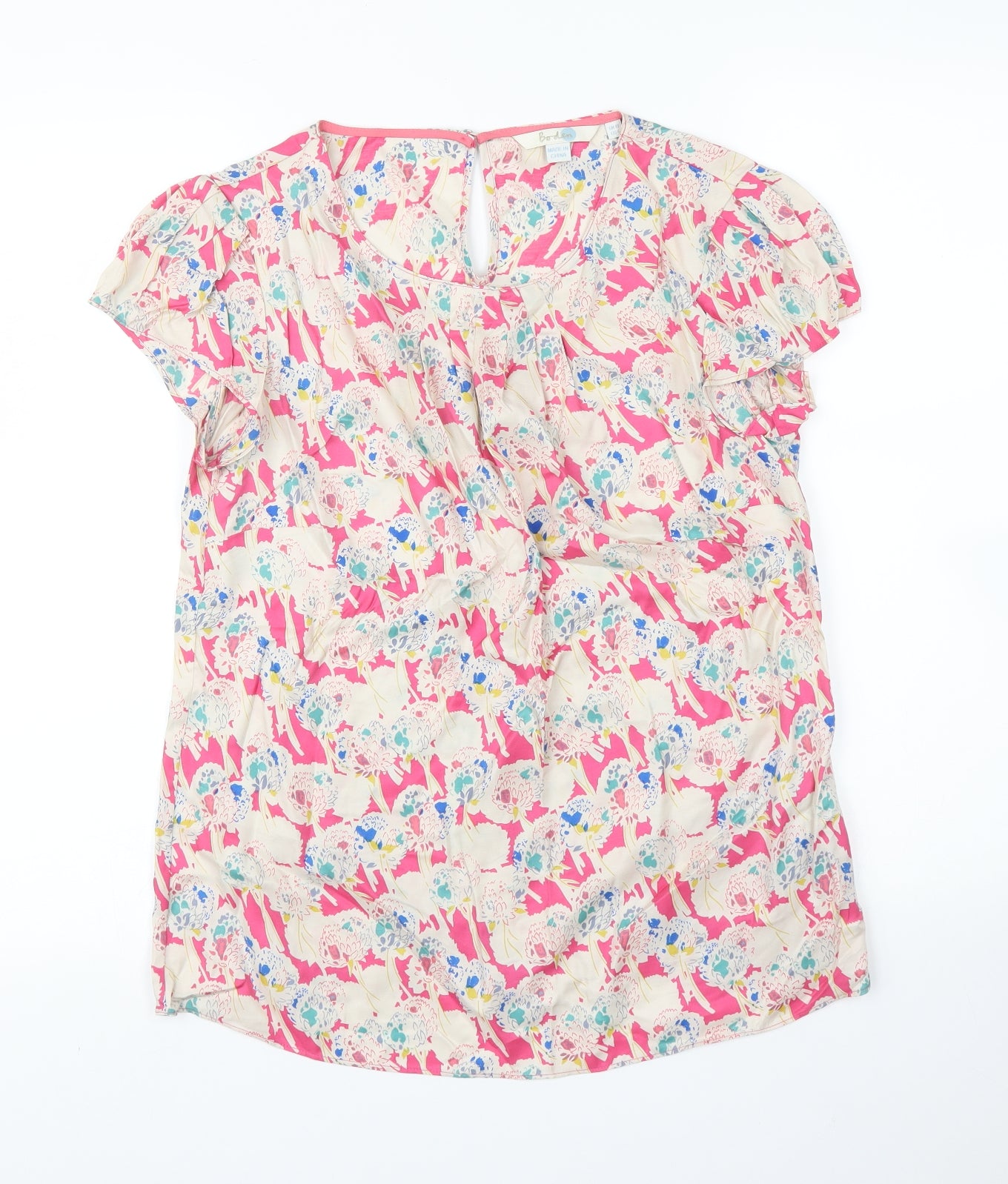 Boden Womens Pink Floral  Basic Blouse Size 10