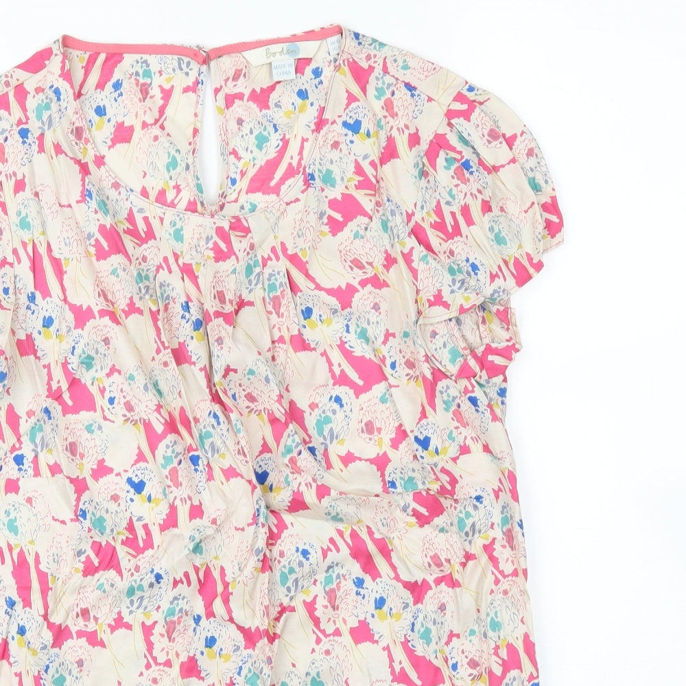 Boden Womens Pink Floral  Basic Blouse Size 10