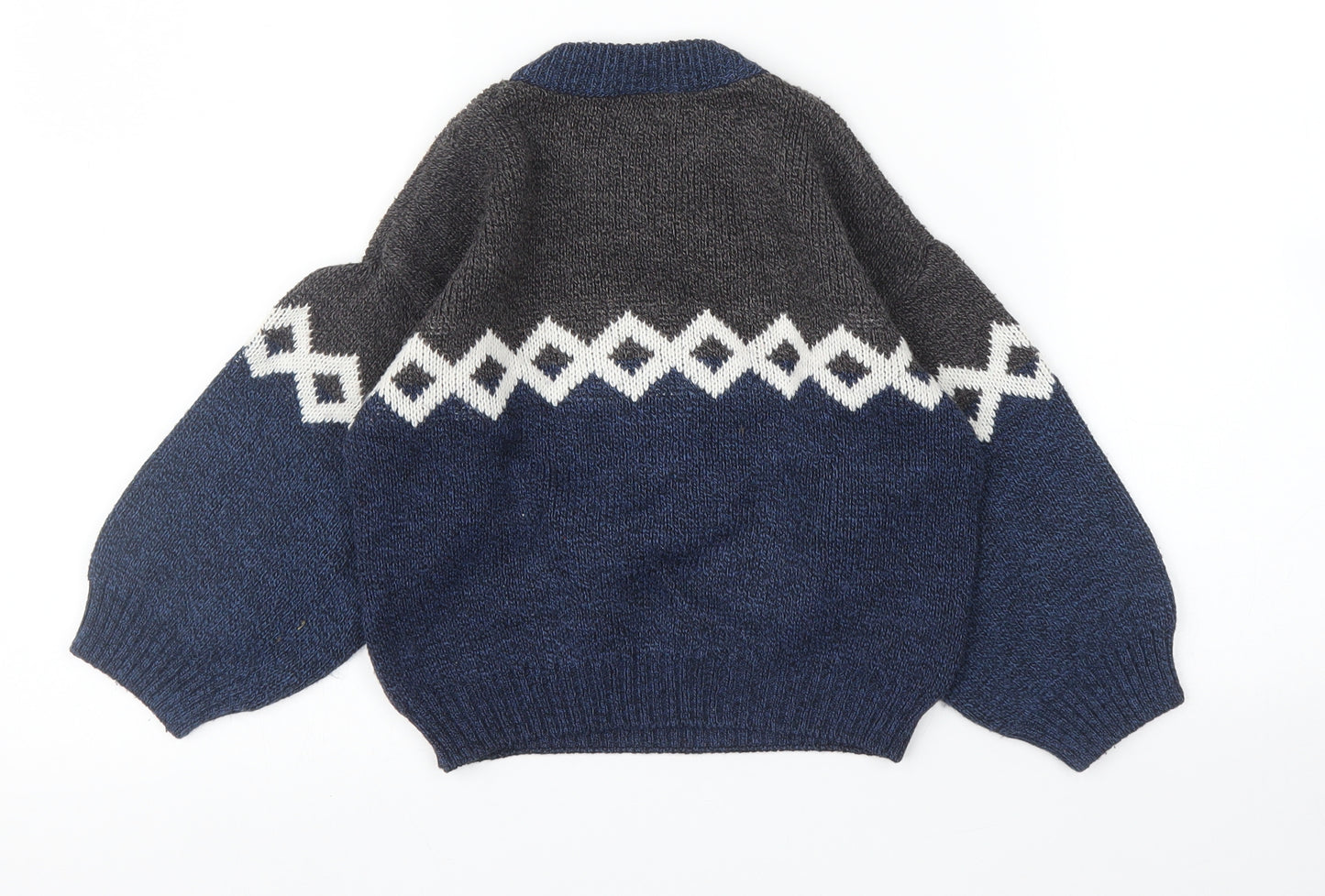 Ladybird  Boys Blue Argyle/Diamond  Pullover Jumper Size 4 Years