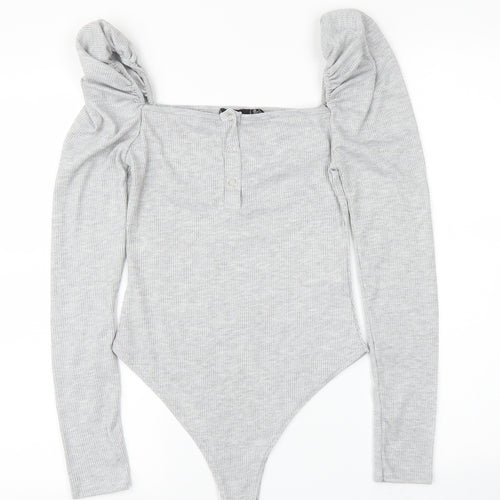 PRETTYLITTLETHING Womens Grey   Leotard One-Piece Size 6
