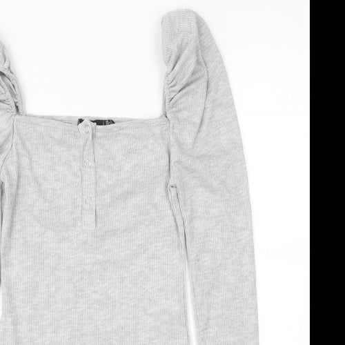 PRETTYLITTLETHING Womens Grey   Leotard One-Piece Size 6