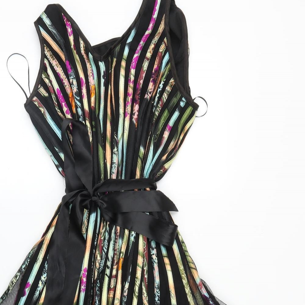 Stella Womens Black Striped  Fit & Flare  Size 16