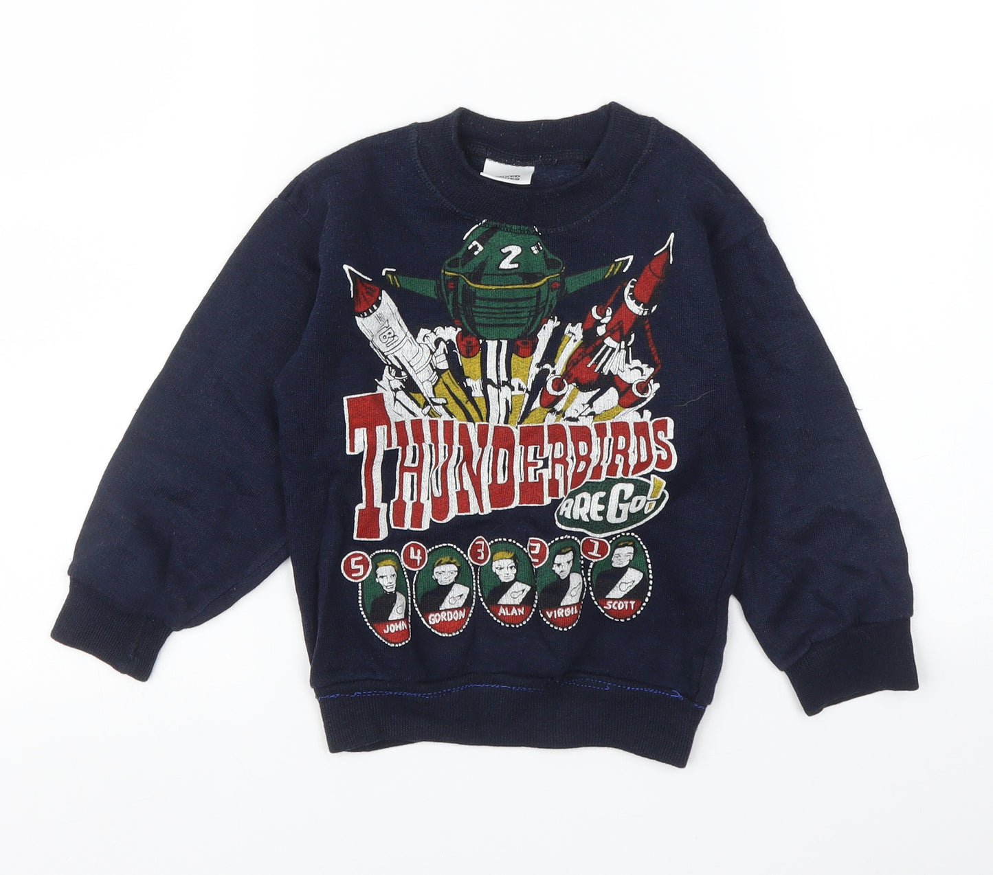 Preworn Boys Blue   Pullover Jumper Size 4 Years  - Thunderbirds