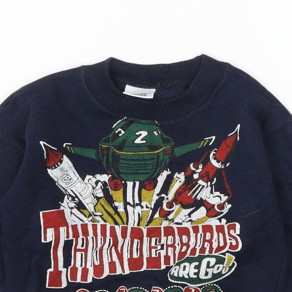 Preworn Boys Blue   Pullover Jumper Size 4 Years  - Thunderbirds