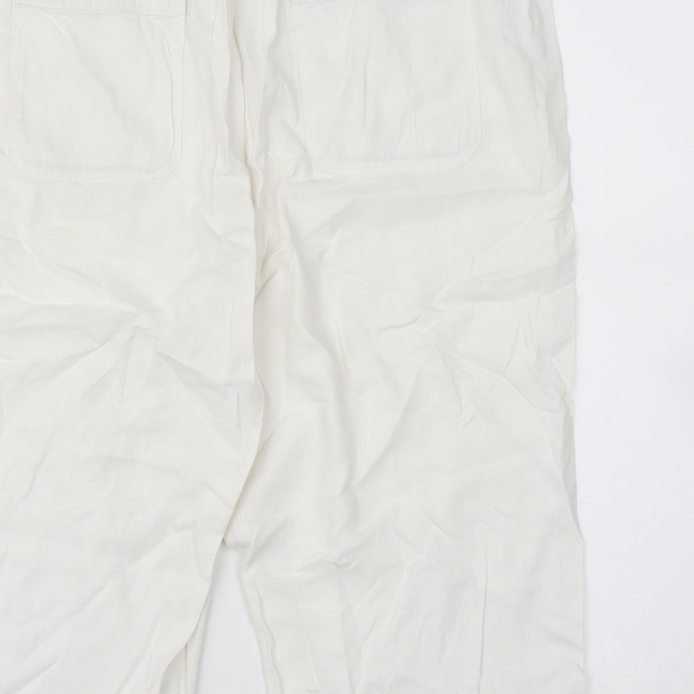 Peacocks Womens White   Capri Trousers Size 14