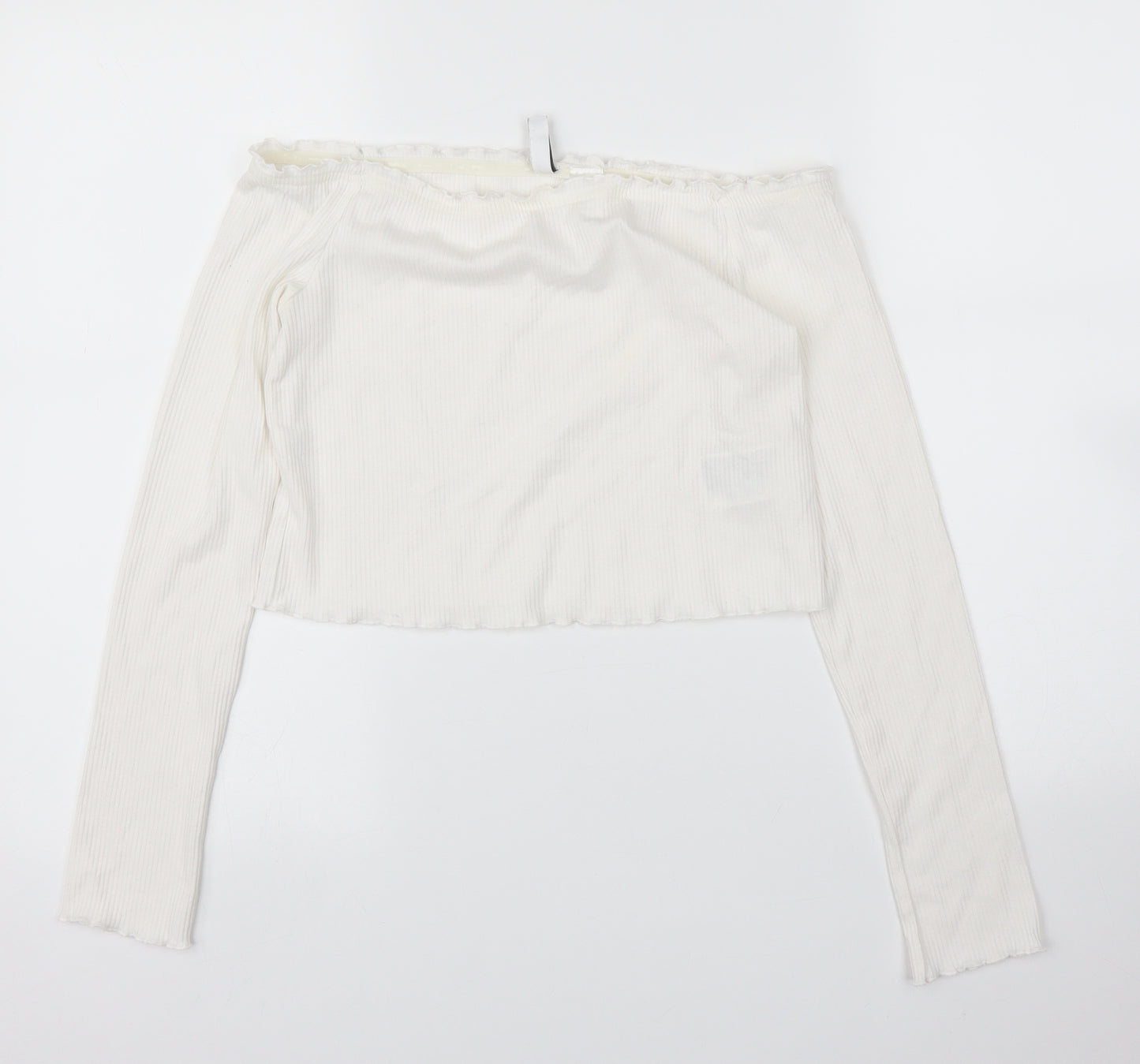 H&M Womens White   Cropped Blouse Size M