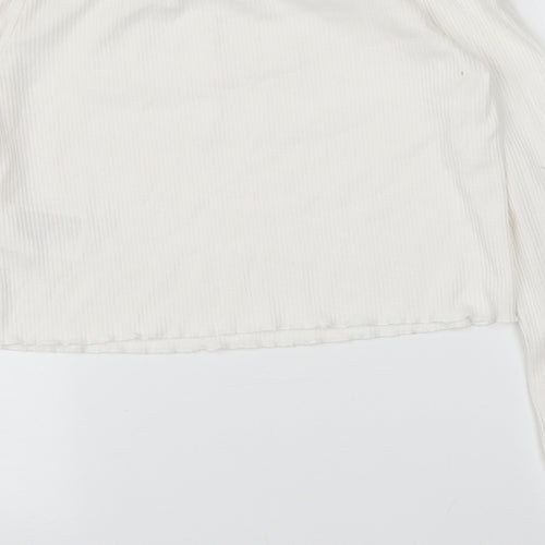 H&M Womens White   Cropped Blouse Size M