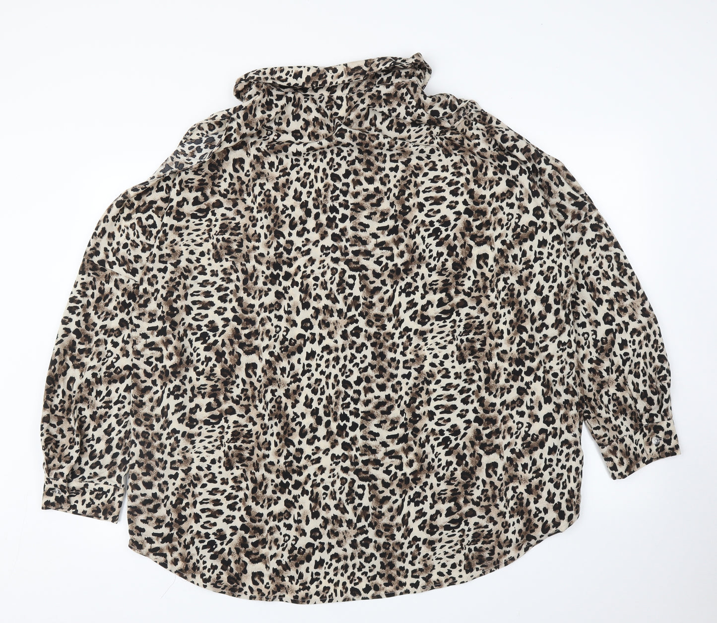 SheIn Womens Beige Animal Print  Basic Blouse Size 2XL  - Leopard print