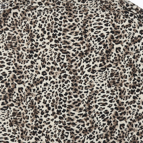 SheIn Womens Beige Animal Print  Basic Blouse Size 2XL  - Leopard print