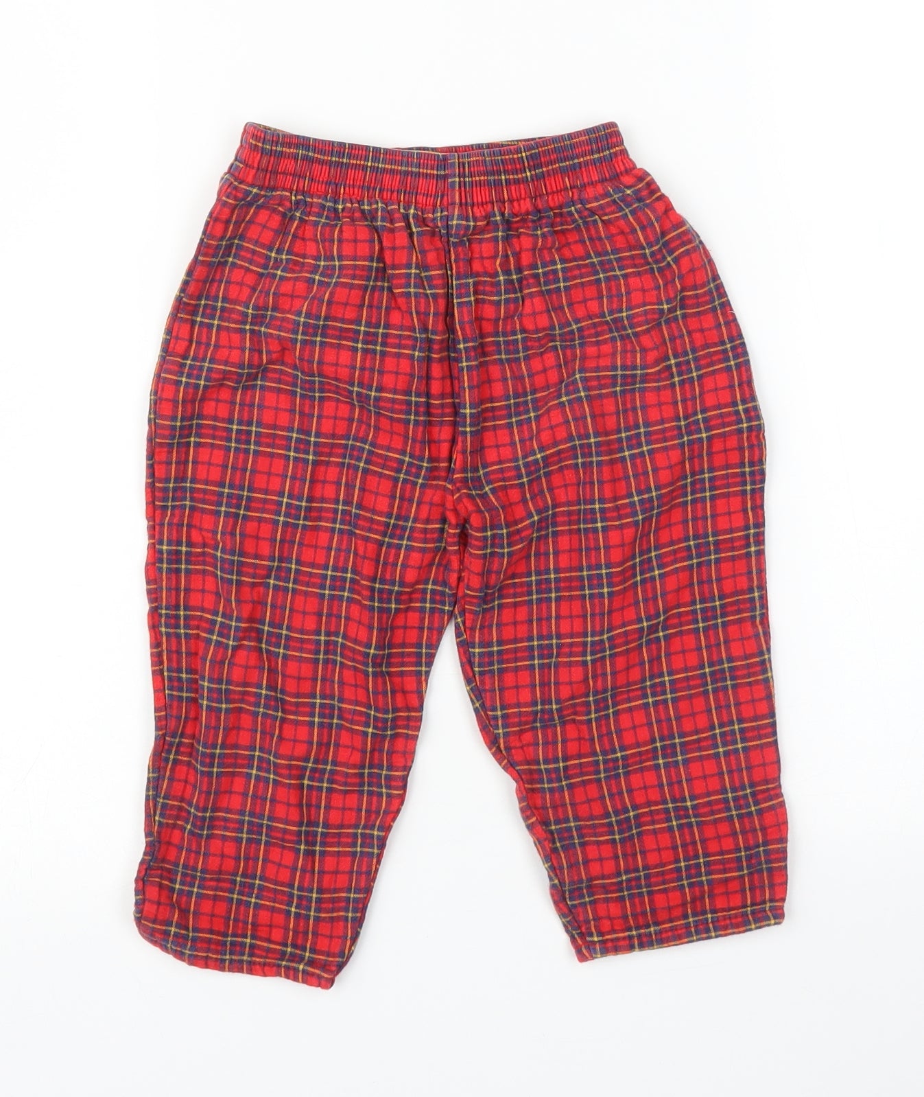 Adams Boys Red Plaid  Chemise Pyjama Pants Size 9-12 Months