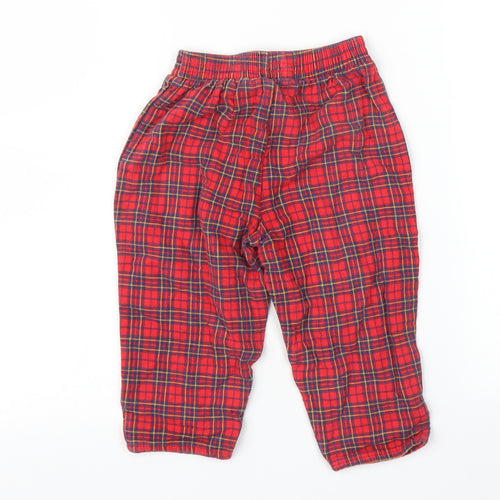 Adams Boys Red Plaid  Chemise Pyjama Pants Size 9-12 Months