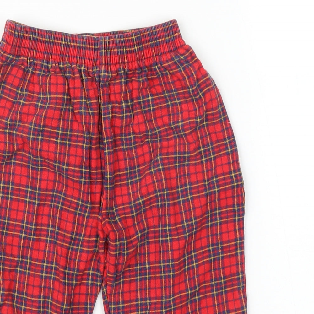 Adams Boys Red Plaid  Chemise Pyjama Pants Size 9-12 Months