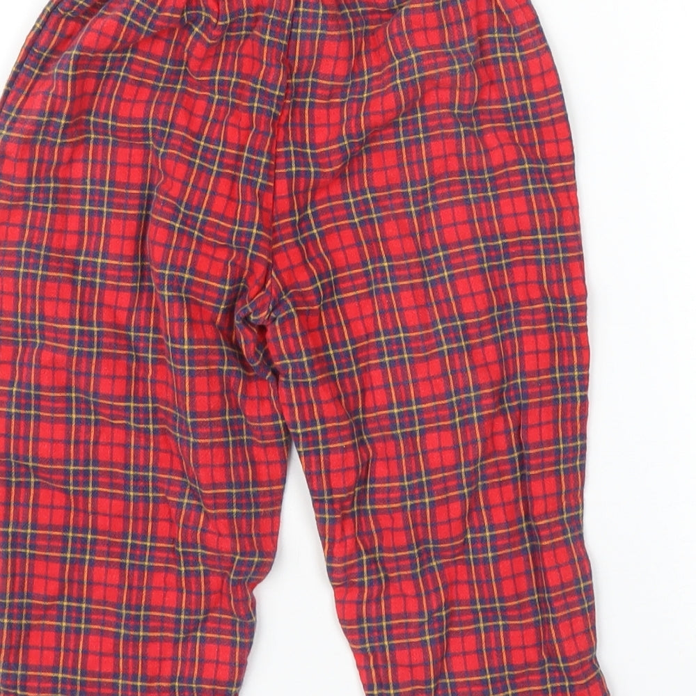 Adams Boys Red Plaid  Chemise Pyjama Pants Size 9-12 Months