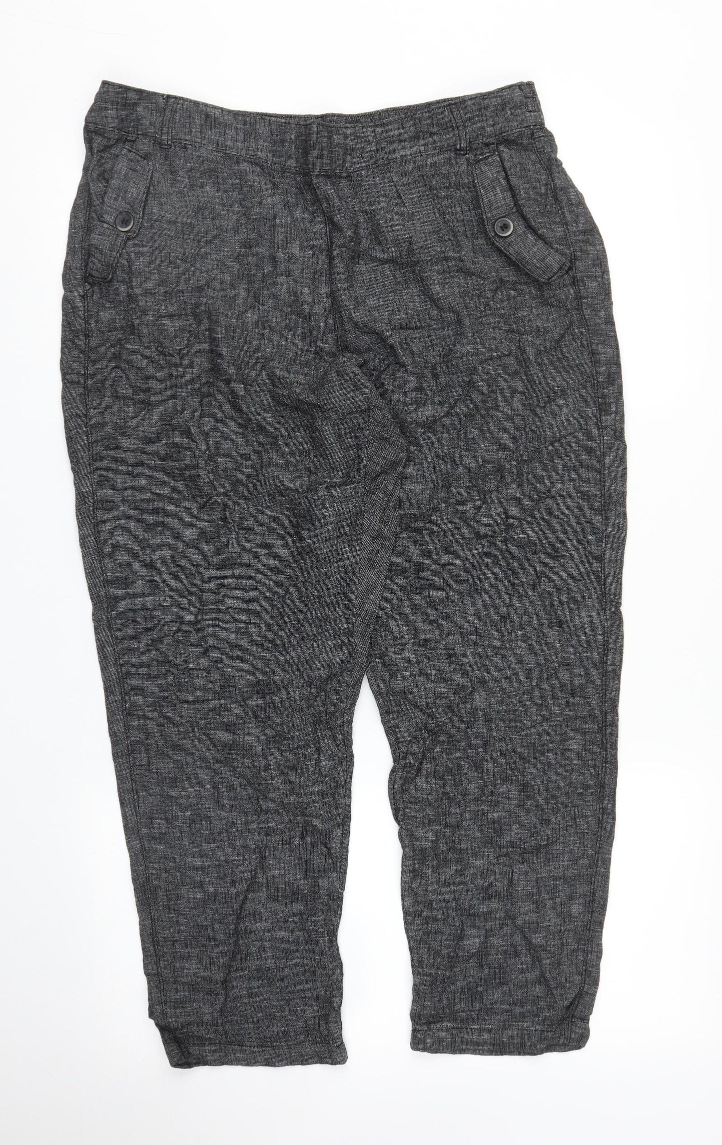 Nutmeg Womens Grey   Capri Trousers Size 16 L24 in