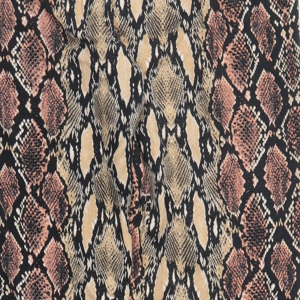 Papaya Womens Brown Animal Print  Bloomer Trousers Size 16 L28 in - Snake print