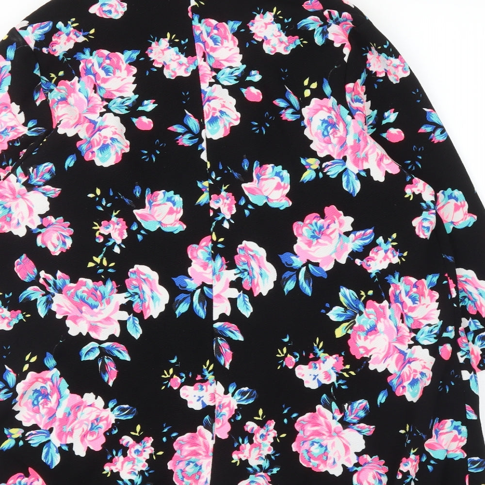 New Look Womens Black Floral  Kimono Blouse Size 22