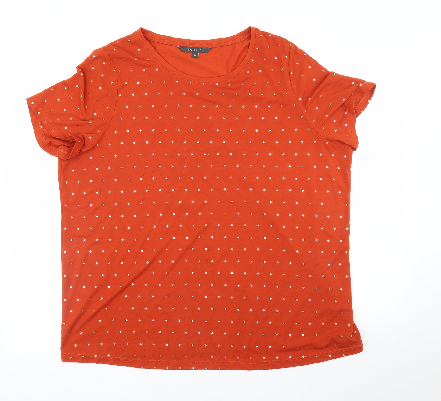 Love Tees Womens Orange   Basic T-Shirt Size 22