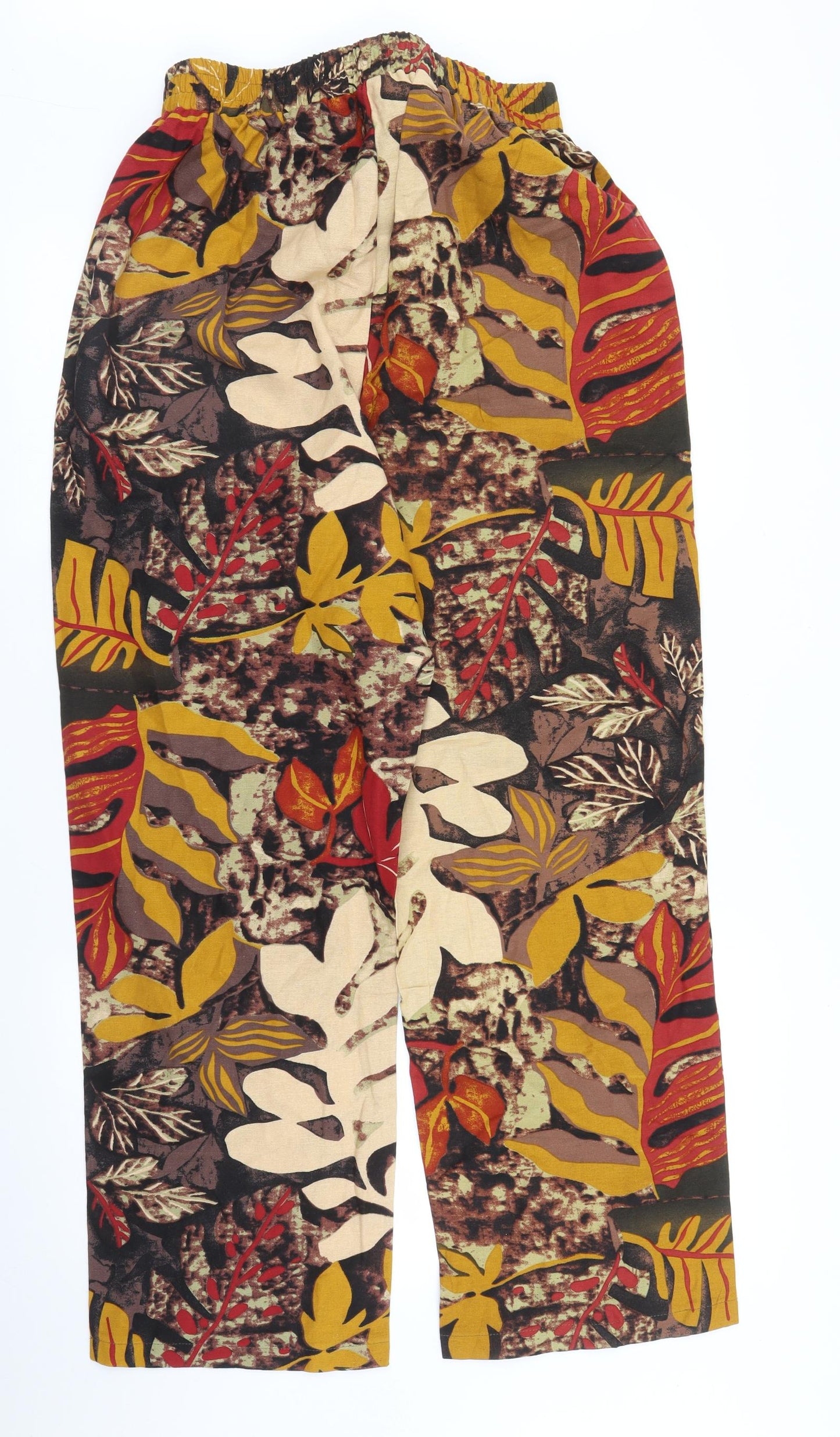 Preworn Womens Brown Floral  Trousers  Size 4XL L29 in