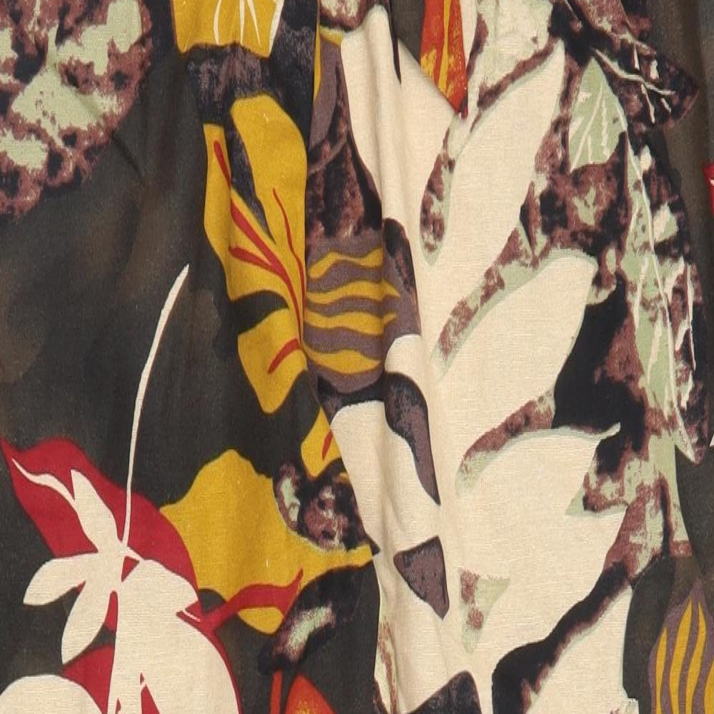 Preworn Womens Brown Floral  Trousers  Size 4XL L29 in