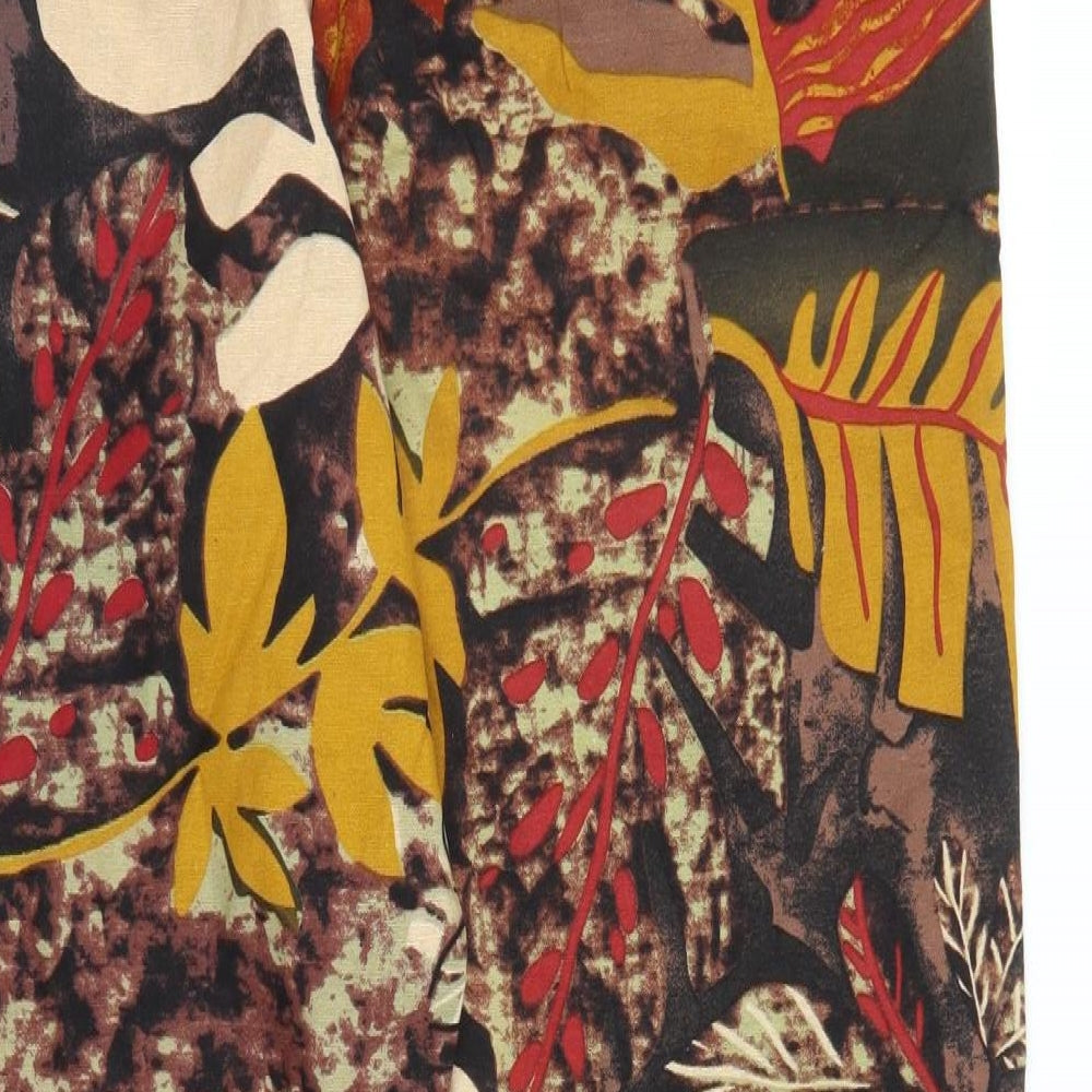 Preworn Womens Brown Floral  Trousers  Size 4XL L29 in