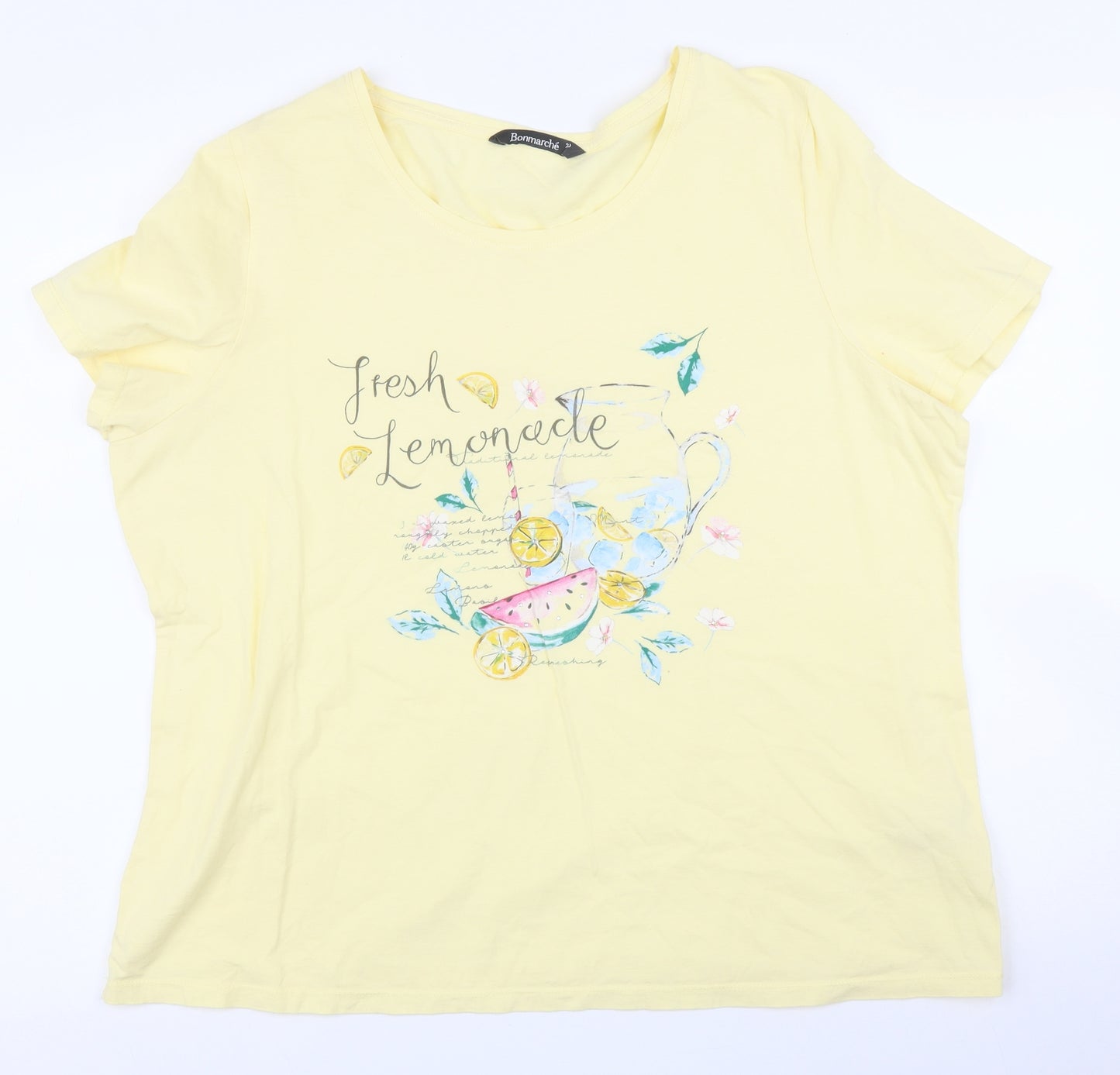 Bonmarché Womens Yellow   Basic T-Shirt Size 20