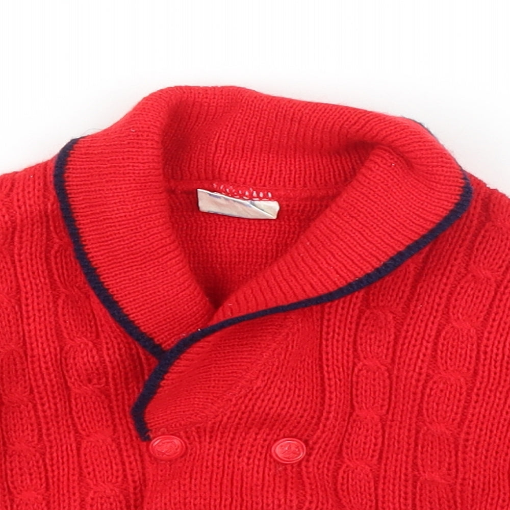 Preworn Baby Red   Cardigan Jumper Size 12-18 Months
