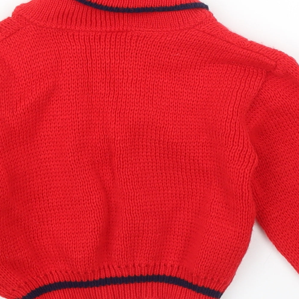 Preworn Baby Red   Cardigan Jumper Size 12-18 Months