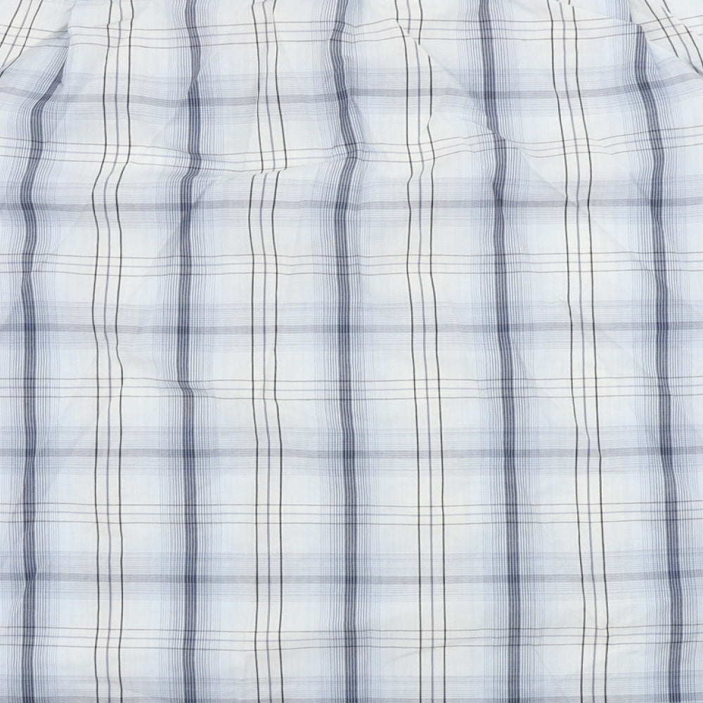 EWM Mens Blue Check   Button-Up Size XL