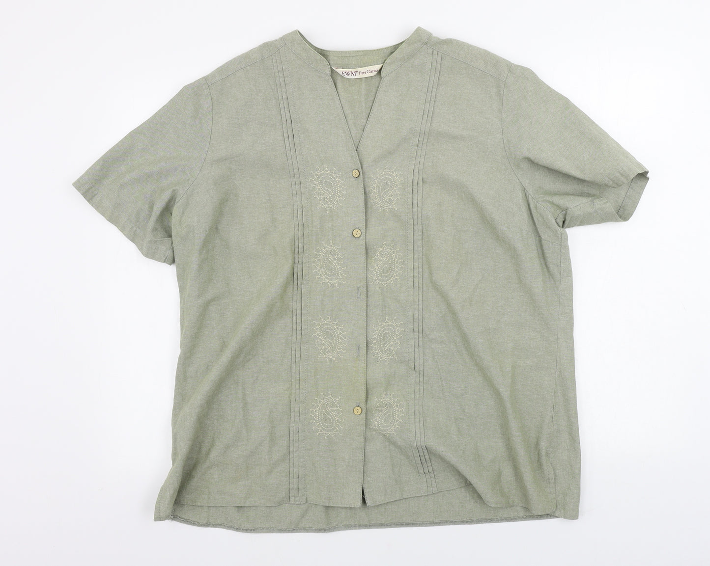 EWM Womens Green   Basic Button-Up Size 20