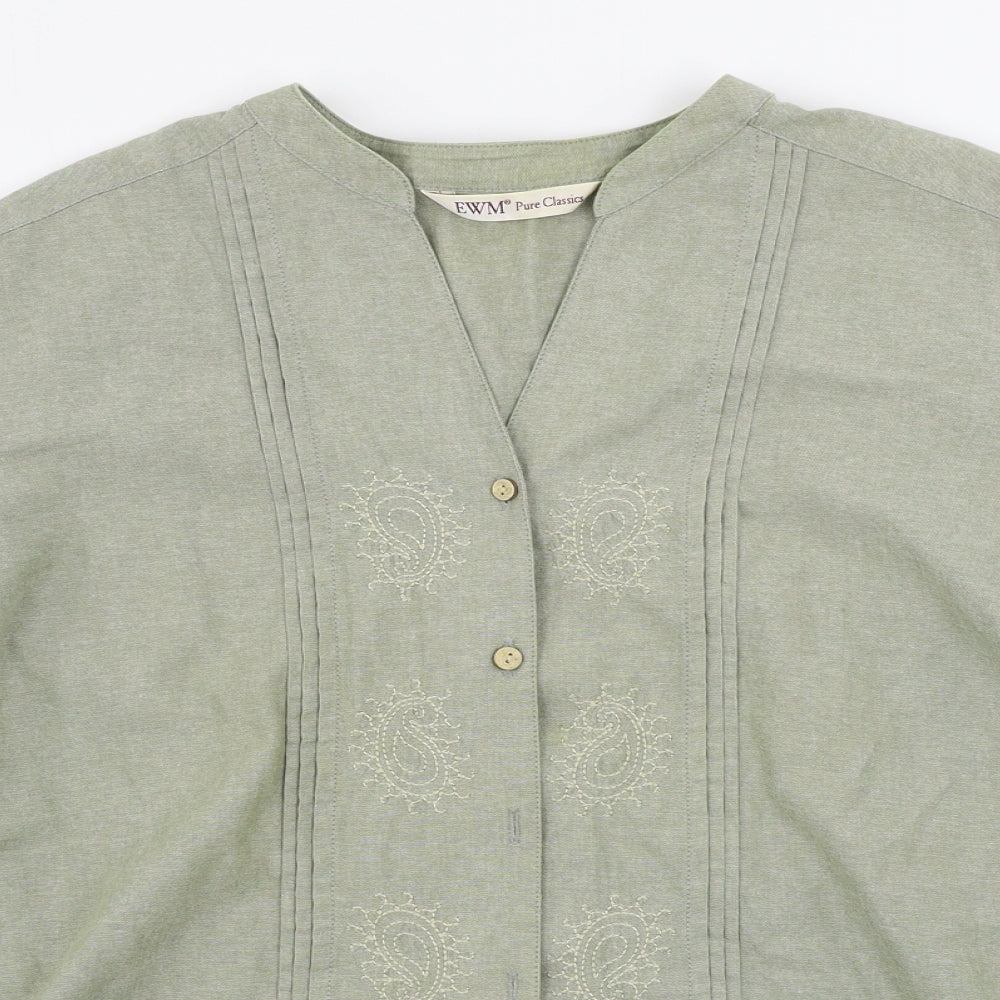 EWM Womens Green   Basic Button-Up Size 20