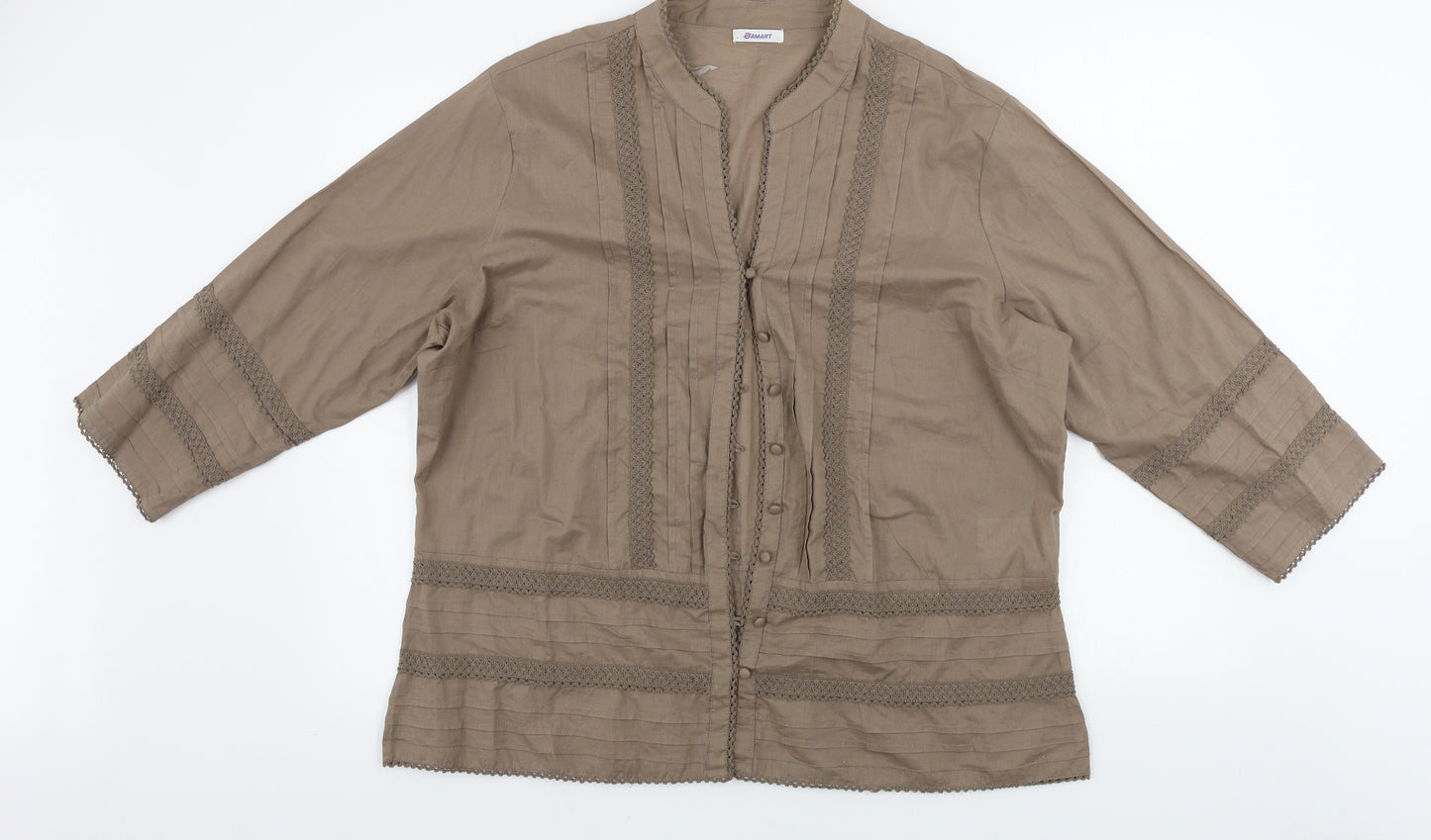 Damart Womens Brown   Basic Button-Up Size 22