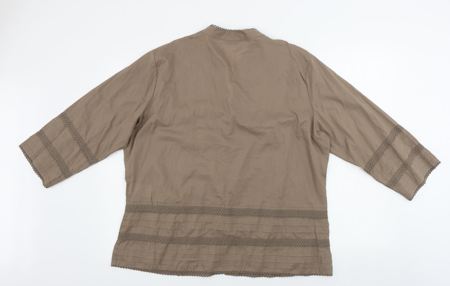 Damart Womens Brown   Basic Button-Up Size 22