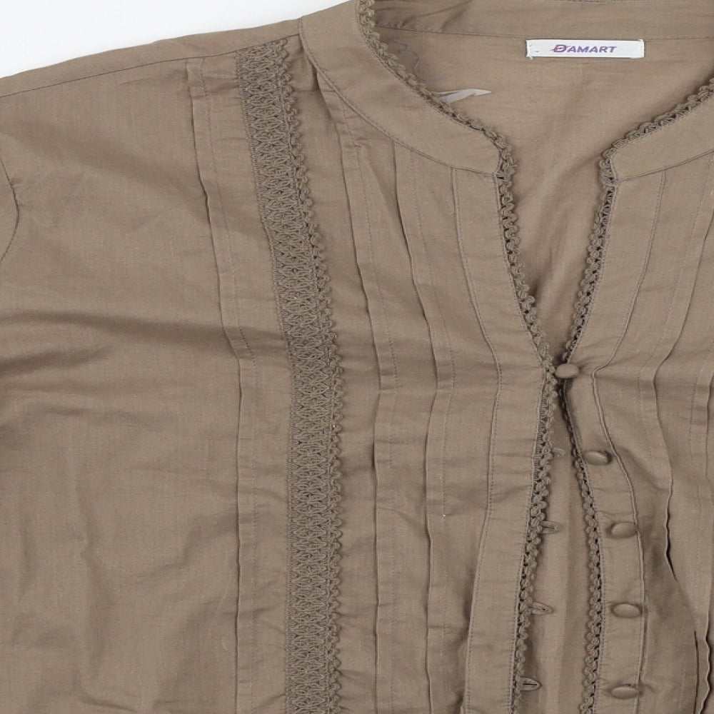 Damart Womens Brown   Basic Button-Up Size 22