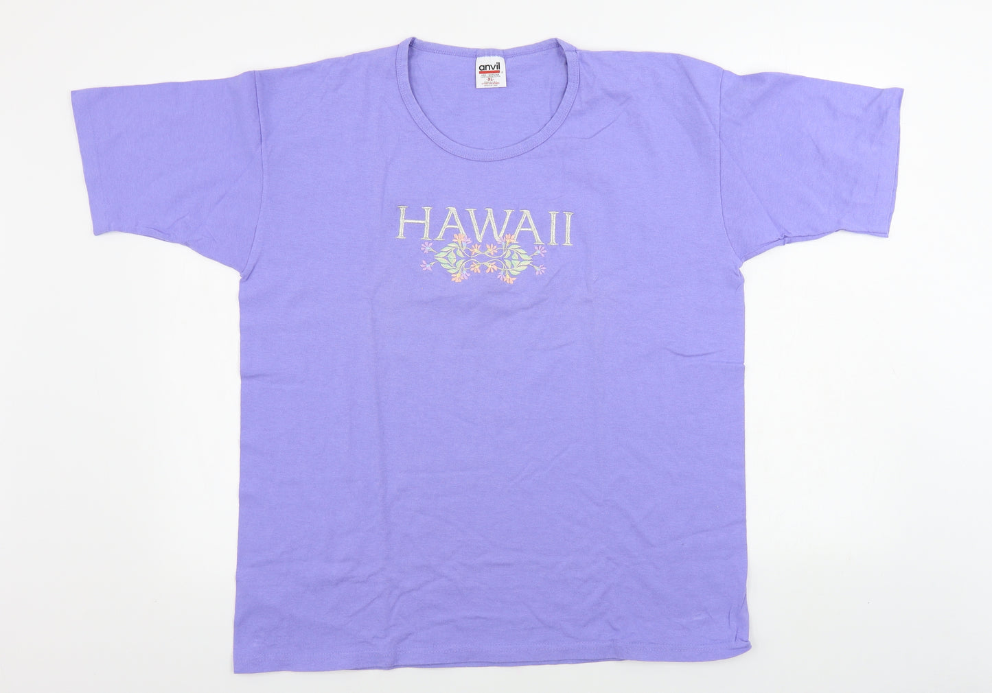 Damart Womens Blue Floral  Basic T-Shirt Size XL