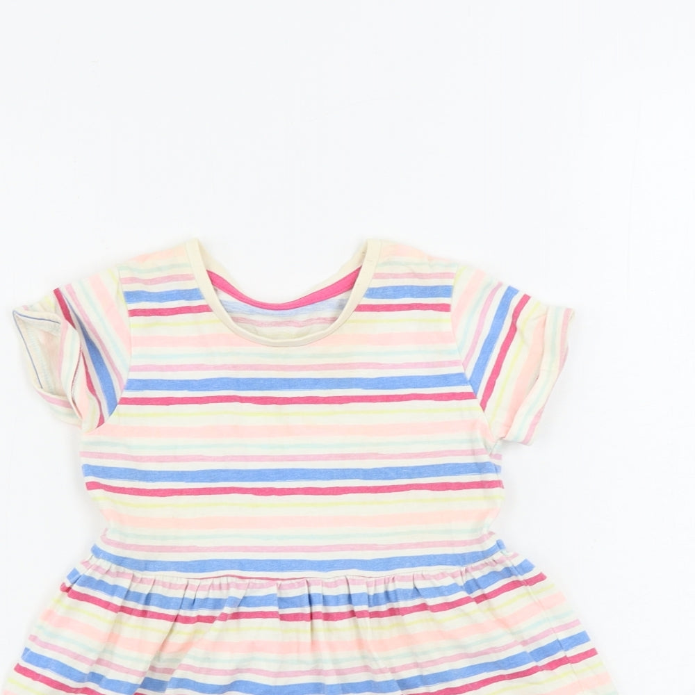 Matalan Girls White Striped  A-Line  Size 2-3 Years
