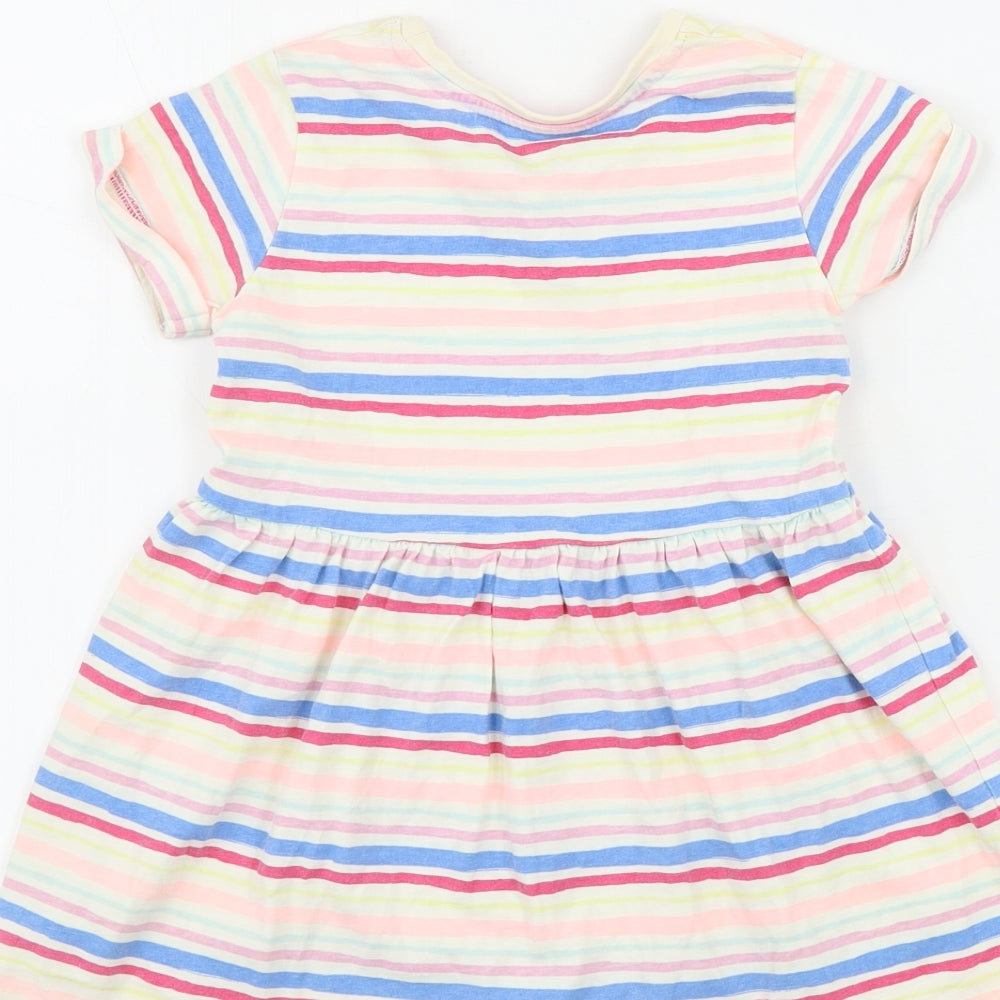 Matalan Girls White Striped  A-Line  Size 2-3 Years