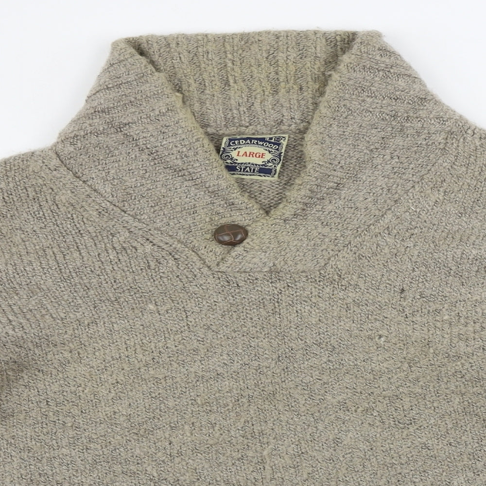 cedarwood  Mens Beige   Henley Jumper Size L
