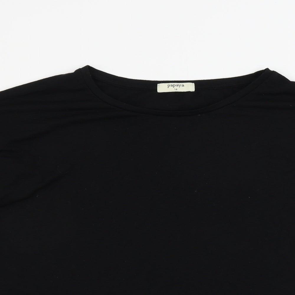 Papaya    Womens Black   Basic T-Shirt Size 16