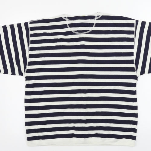 C&A Womens Blue Striped  Basic T-Shirt Size 12