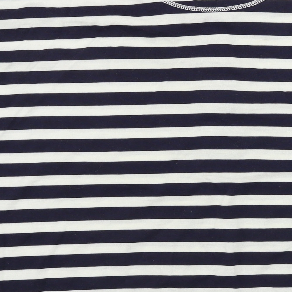 C&A Womens Blue Striped  Basic T-Shirt Size 12