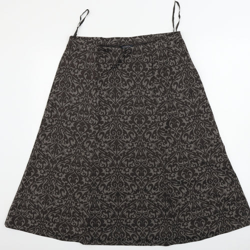 Profile Womens Brown Floral  A-Line Skirt Size 32 in