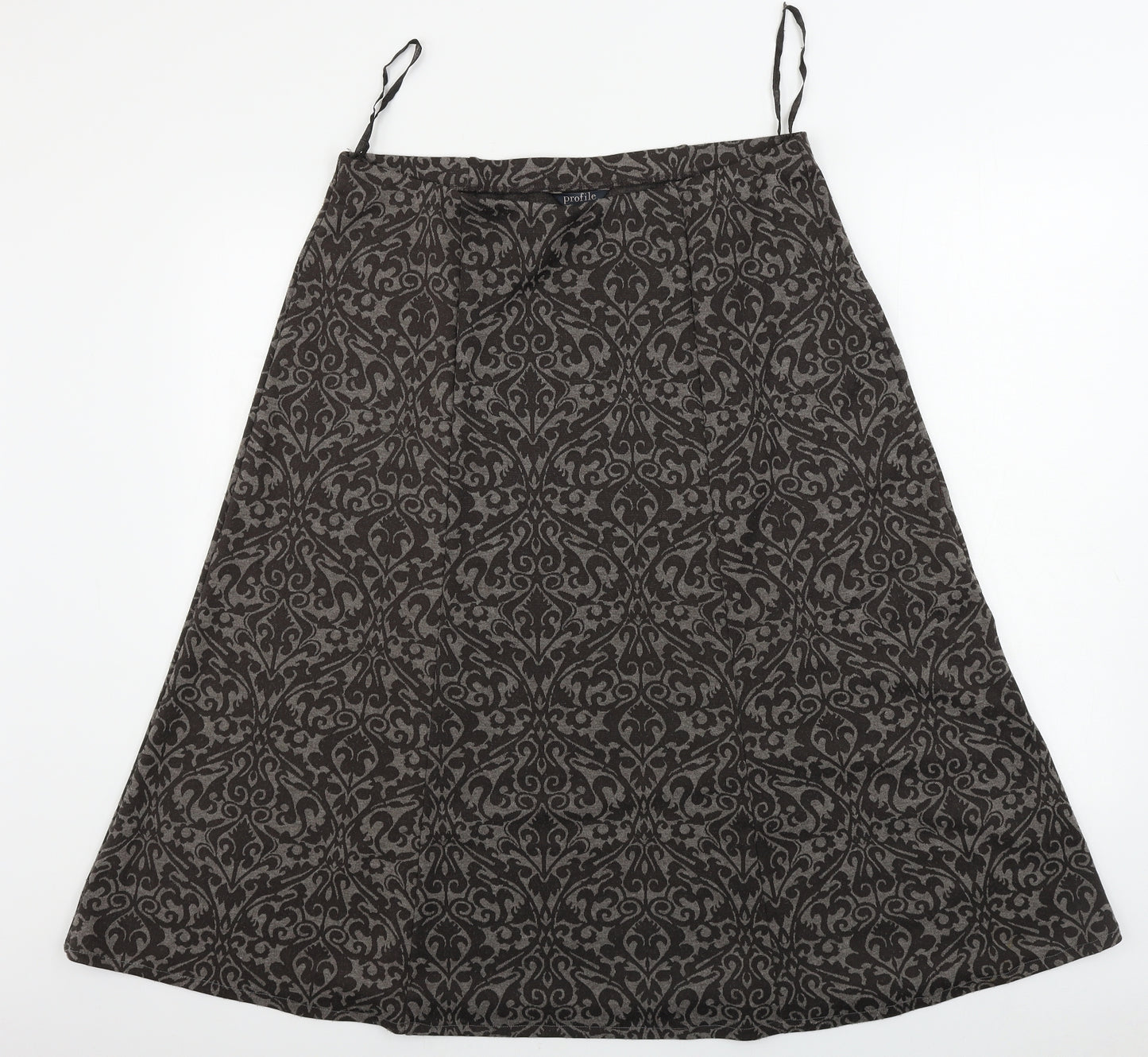 Profile Womens Brown Floral  A-Line Skirt Size 32 in