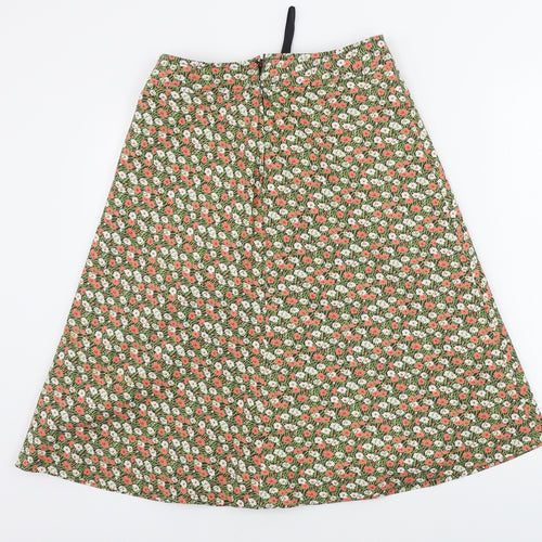 Preworn  Womens Green Floral  A-Line Skirt Size 28 in