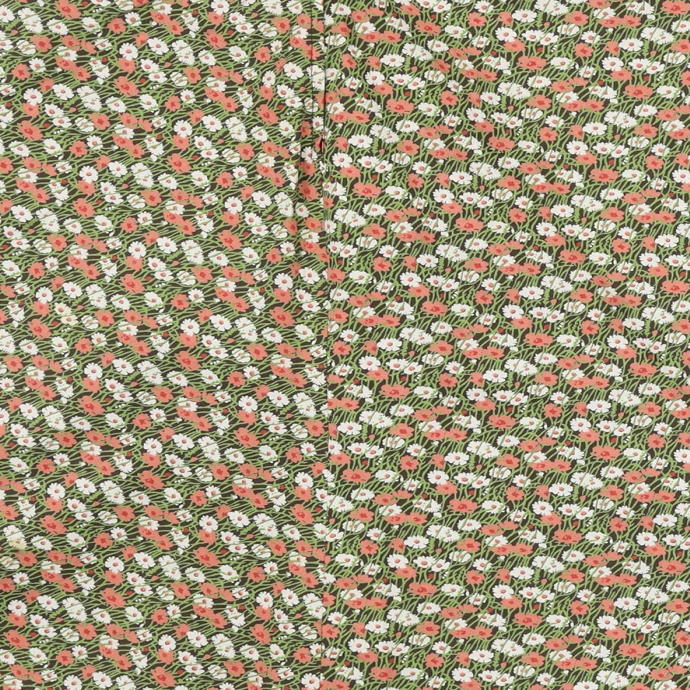 Preworn  Womens Green Floral  A-Line Skirt Size 28 in